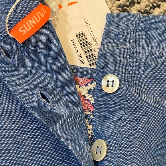 🎉 NWT! 🎉 Sunuva Girls’ Chambray Playsuit/Romper 3-4Y - Picture 3 of 4